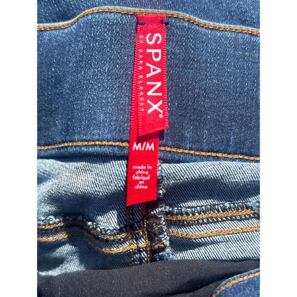 SPANX Denim Stretchy Jeggings Leggings M Jeans Skinny Ankle Elastic Waist - Picture 4 of 8